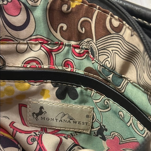 Montana West Black Crossbody Bag with Embroidered Patterns - Picture 2 of 5